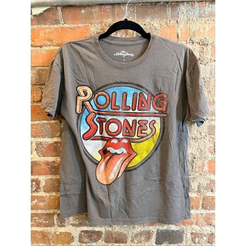 THE ROLLING STONES • Gray Band Tshirt • Ladies Size L